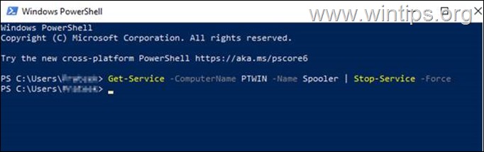 stop service powershell