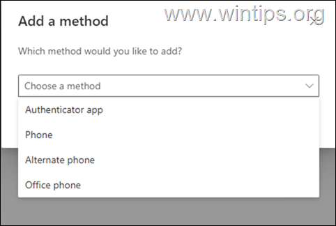 MIcrosoft 365 - Add SIgn-in method