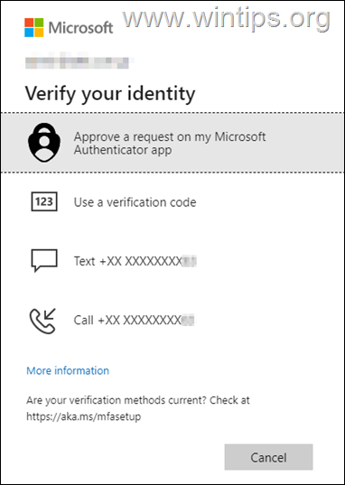 Sign-in methods - Microsoft 365