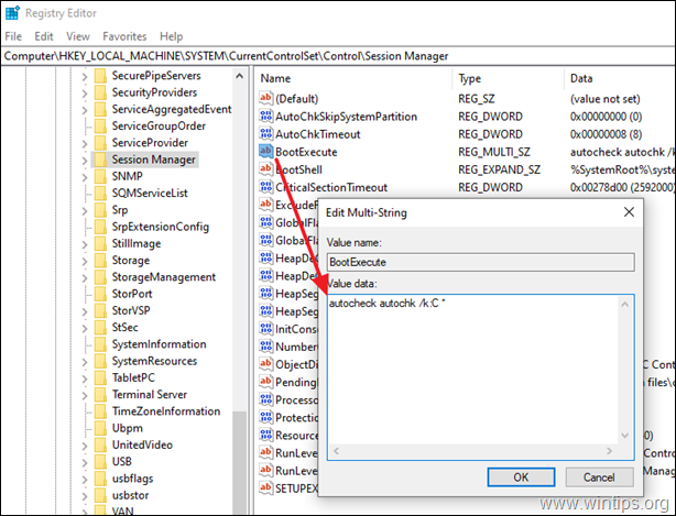 Prevent chkdsk from running at Startup