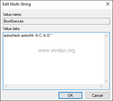 Disable CHKDSK in Startup - Registry