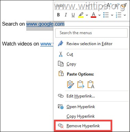 How to Remove Hyperlinks in Word