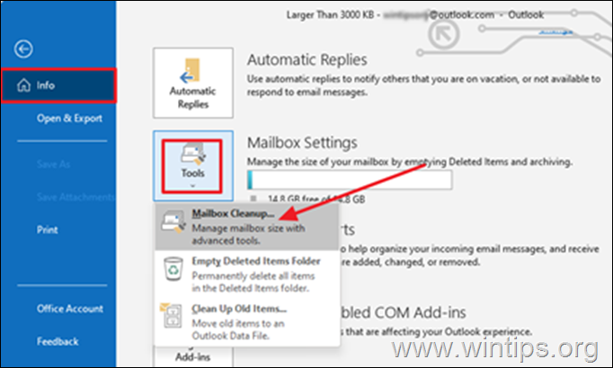 Mailbox Cleanup Outlook