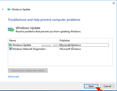 windows 10 update troubleshooter