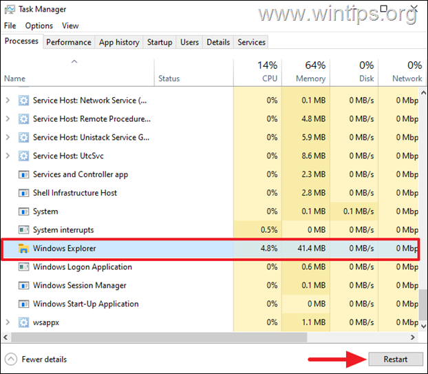 Restart Windows Explorer