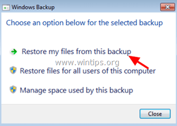 restore files from backup