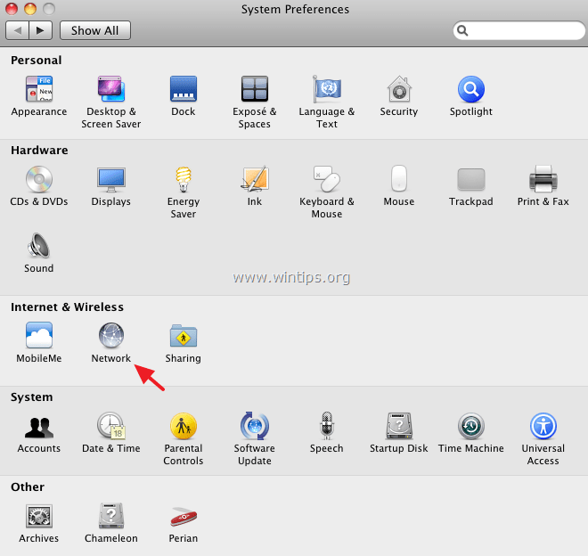open network settings mac os