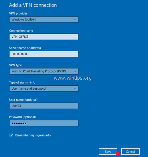 vpn setup windows 10