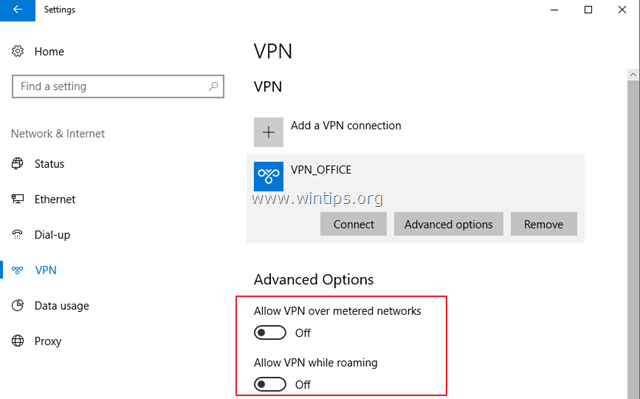 modify vpn settings windows 10