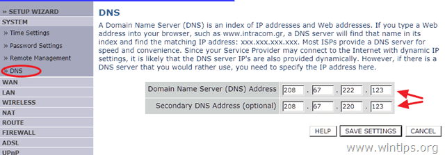 change router dns
