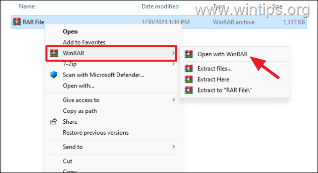 open files-winrar