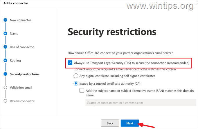 Setup Email Routing to your own server - Office 365