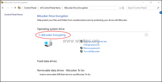 remove bitlocker windows 10