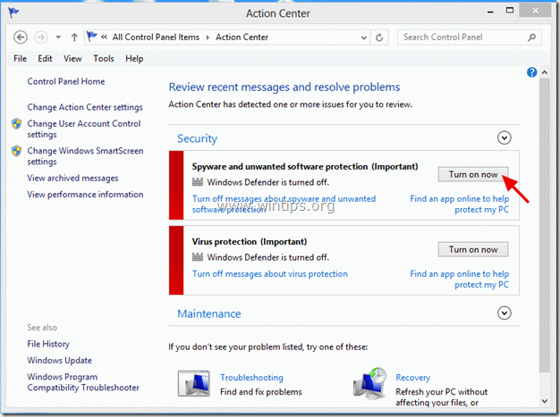  turn on windows defender - www.wintips.org